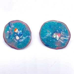 Handmade Clip On Earrings Artisan Work Multicolor